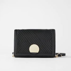 NWT!! Black with gold detailing Zara crossbody bag
